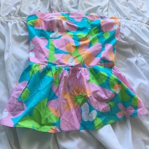 Lilly Pulitzer peplum strapless top